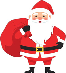 Jolly Santa Claus with a big red sack ready to deliver gifts, bringing holiday cheer and festive spirit for Christmas promotions