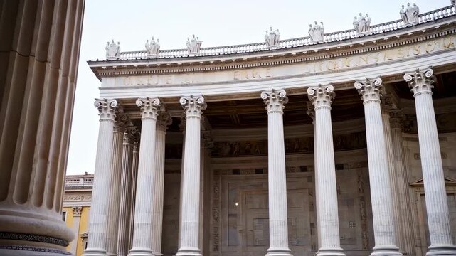 Ancient columns supporting a grand portico