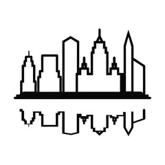 city skyline vector illustration building silhouette illustration icon logo