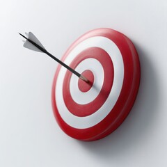 A target with an arrow in the center, goal or accuracy concept