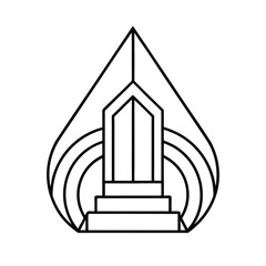 vector illustration of an old church design icon logo set 