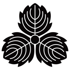 家紋です。鬼三つ柏といいます。