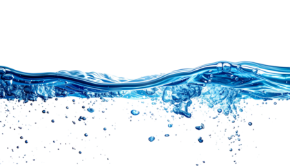 Water ripples and bubbles on black