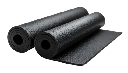 Two rolled black textured surfaces