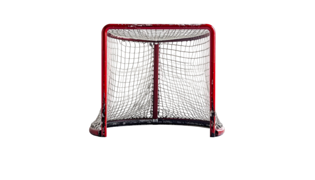 Hockey goal on black background