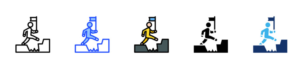 Overcoming Challenges Icon Collection With Multiple Styles