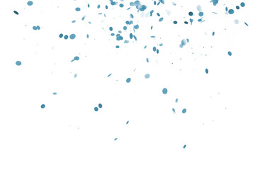 Delicate teal confetti falling gently, creating a festive and celebratory mood, perfect for event invitations or party promotions with joyful, modern design.