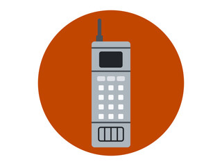 Old mobile phone icon. Vintage vector icon. Flat illustration concept.