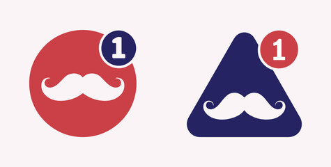 Moustache message icons with notifications flat vector illustration graphic design