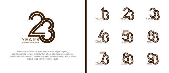 anniversary vector logo set, black color can be use for celebration