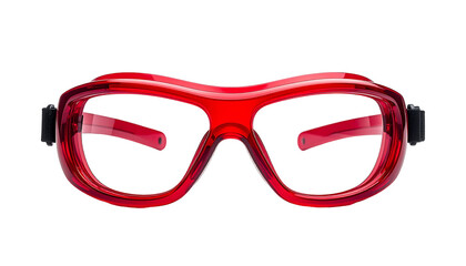 Red tinted goggles on black backdrop