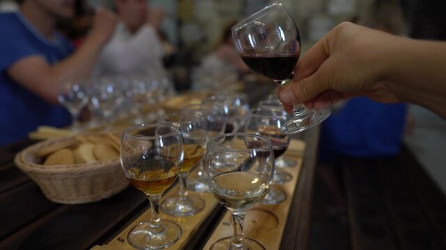 Wine tasting. An occasion on which various different wines are tasted and evaluated