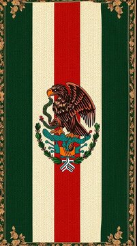 <Traditional Mexican Flag Design Embracing Patriotic Heritage and National Symbolism>