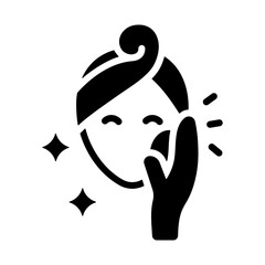 Facial Cleansing Icon - Solid Black