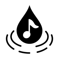 Tranquil Music Icon - Solid Black © anilofex
