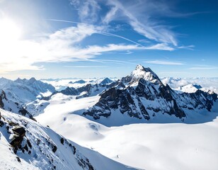 Panoramic view of snow-capped Alps