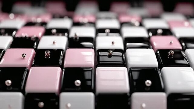 Colorful checkerboard pattern with glossy tiles