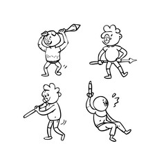 Series of Brushy Sketches of Characters in different positions