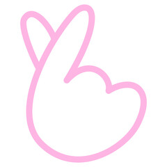 Pink finger heart hand gesture