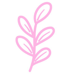 Pink leaf branch line art