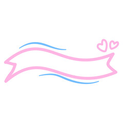 Pink ribbon banner with heart