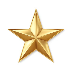 Obraz premium A stunning gold star icon featuring a three-dimensional design, symbolizing excellence and achievement.