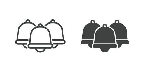 Bell, Notification and Alarm Icon. Line and glyph solid icon