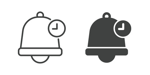 Obraz premium Bell, Notification and Alarm Icon. Line and glyph solid icon