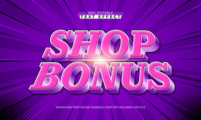 shop bonus editable text effect for titles and promotion