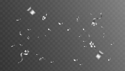 Silver confetti explosion A festive flurry of metallic streamers and glitters to elevate your designs