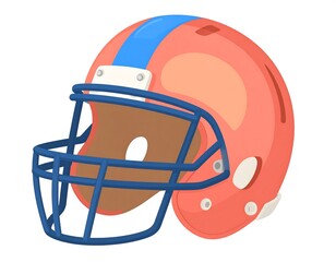 Fototapeta premium Red football helmet with blue trim