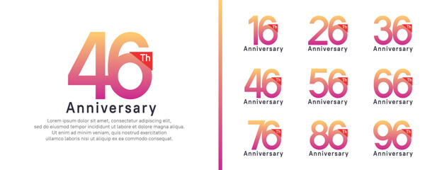 set of anniversary logo style. vector design purple color for celebration