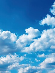 Fototapeta premium blue sky white clouds background nature air high quality photo creative banner copyspace image