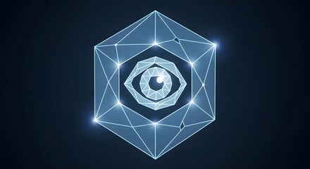 Mystical totem with glowing symbols and energy spirals, against a dark background with colorful light beams.