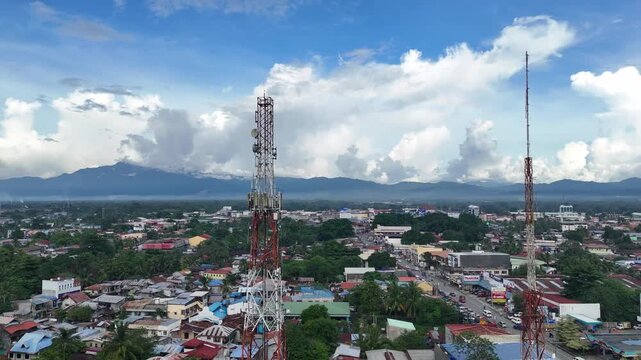 Radio and cell phone towers cover the Butuan City Scape. 