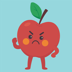 angry funny cartoon fruits expression face