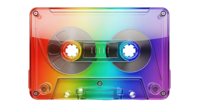 Rainbow Cassette Tape: A Nostalgic Audio Experience.