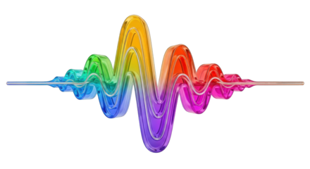 Abstract Rainbow Sound Wave Visualization.