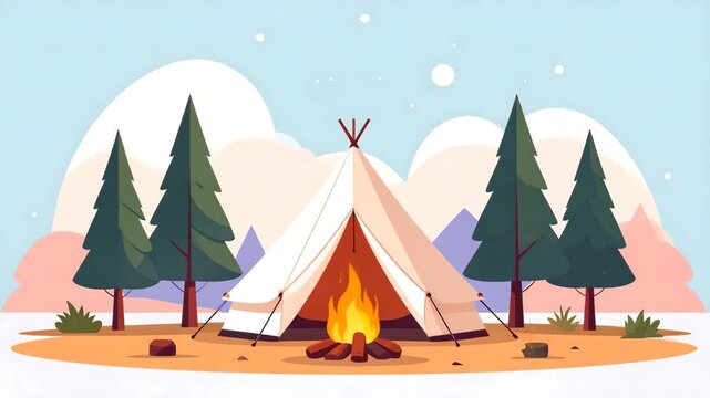 Experience the outdoors, camping under the stars with a cozy campfire and peaceful forest vibes, perfect for adventure and relaxation videos