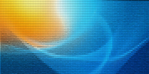 Fototapeta premium Abstract blue background with a digital vector wave pattern featuring a texture of light lines for technology design