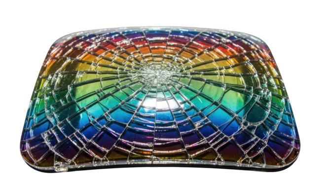 Rainbow Mosaic Glass Dome: A Vibrant Display of Color and Light.