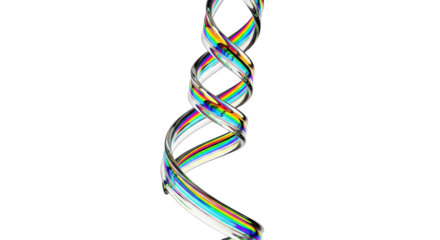Colorful ribbon spiral against a white background abstract design.