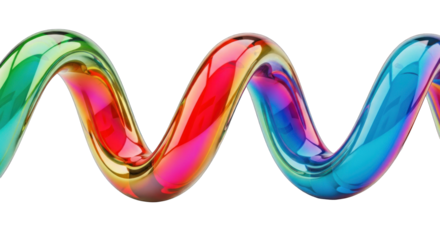 Vibrant Rainbow Colored Spiral Helix Isolated on White Background.