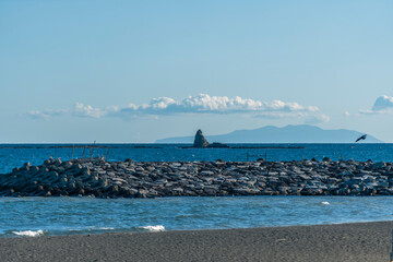 神奈川県茅ヶ崎海岸からの風景