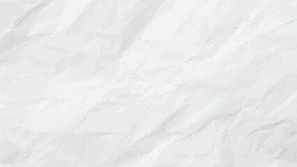 White Crumpled Paper Texture Abstract Vector Background