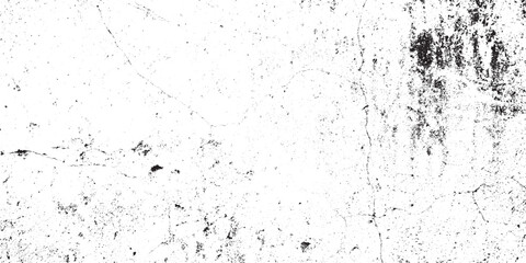 High Contrast Black White Grunge Distressed Wall Texture, Cracked Concrete Vector Overlay Background