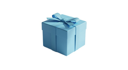 Obraz premium 3D Light Blue Gift Box With Ribbon Bow Soft Studio Lighting