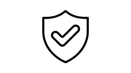 Modern security shield icon with checkmark for safety