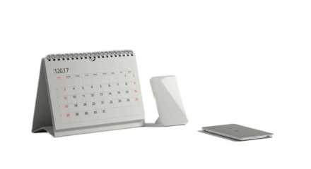 3D Realistic Calendar and Smartphone on a Minimalist Background