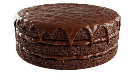 3D Realistic Chocolate Cake with Drizzling Ganache Frosting